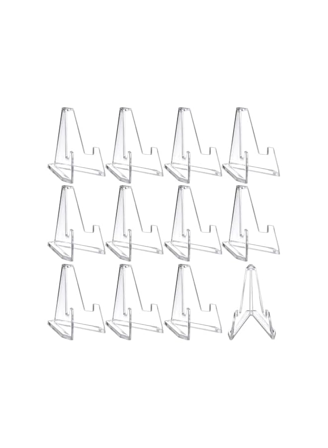 The Bros 12Pcs Mini Clear Acrylic Easel Display Stands, Sports Card Stands, 2.25 Inch Coins Display, Easels Stand, Medals Pockets, Watches Holders, Badge Show Stand Exhibit  - Image 2