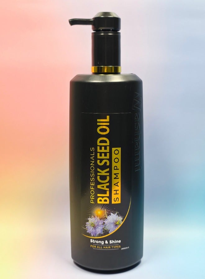 واشامي شامبو زيت الحبة السوداء بروفيشنال – قوة ولمعان – لجميع أنواع الشعر – 1000 مل - Image 1