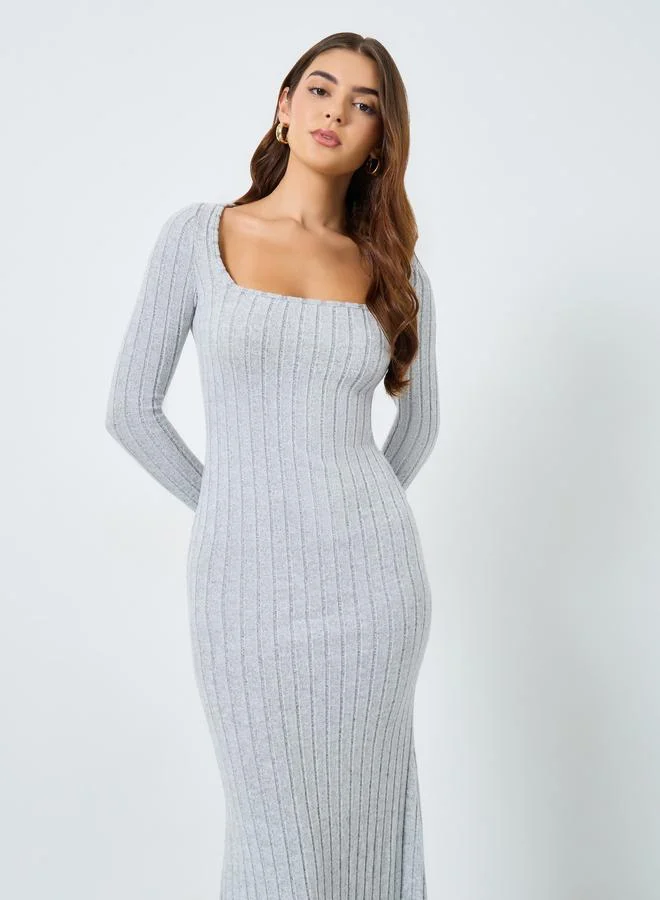 Take Two Women Solid Bodycon Ribbed Maxi Dress