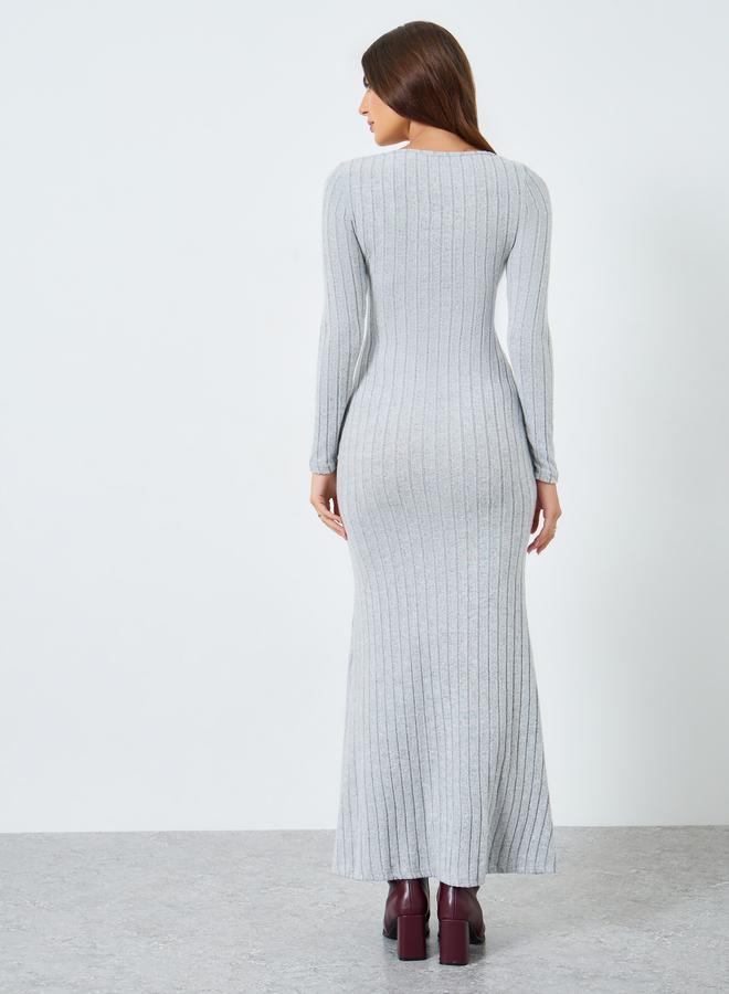 Take Two Women Solid Bodycon Ribbed Maxi Dress - Image 4