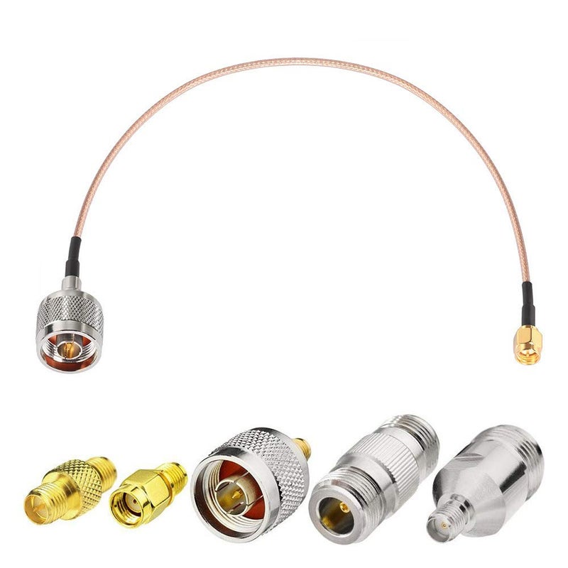 Superbat SMA Male to N Male Coaxial Coax Cable 20inches, SMA to N Cable + 5pcs SMA to N Male/Female Adapter KIT for Cell Antenna Router 3G 4G LTE Ham Antenna etc - Image 1