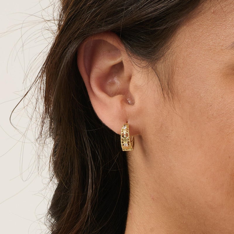LLWOM Gold Huggie Earrings for Women, 14k Gold Plated Vintage Hoop Earrings Hypoallergenic Lightweight Hoops Gifts - Image 2