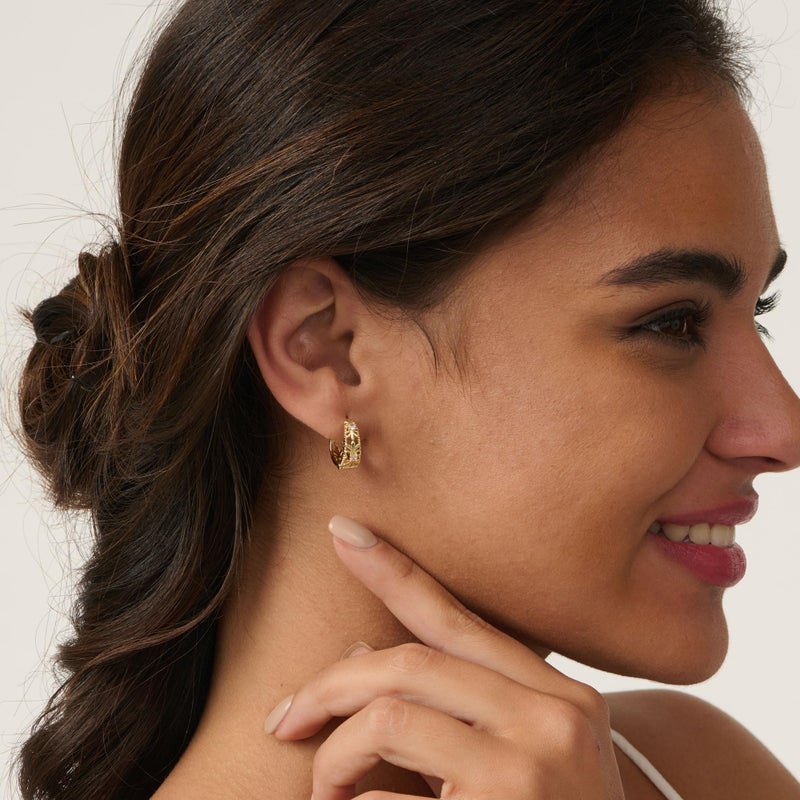 LLWOM Gold Huggie Earrings for Women, 14k Gold Plated Vintage Hoop Earrings Hypoallergenic Lightweight Hoops Gifts - Image 3