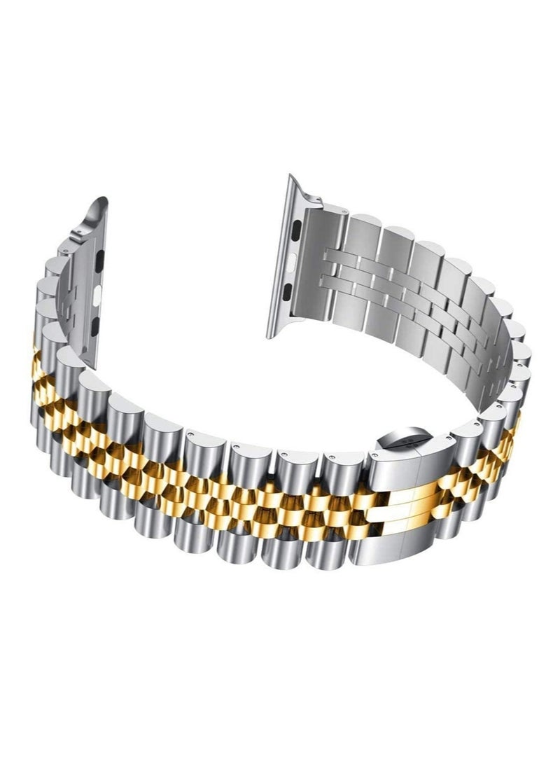 Band Compatible with Apple Watch 41mm / 40mm / 38mm, Stainless Steel Solid Strap Chain Bracelet for Apple Watch Series 8 7 6 5 4 3 2 SE - Image 3