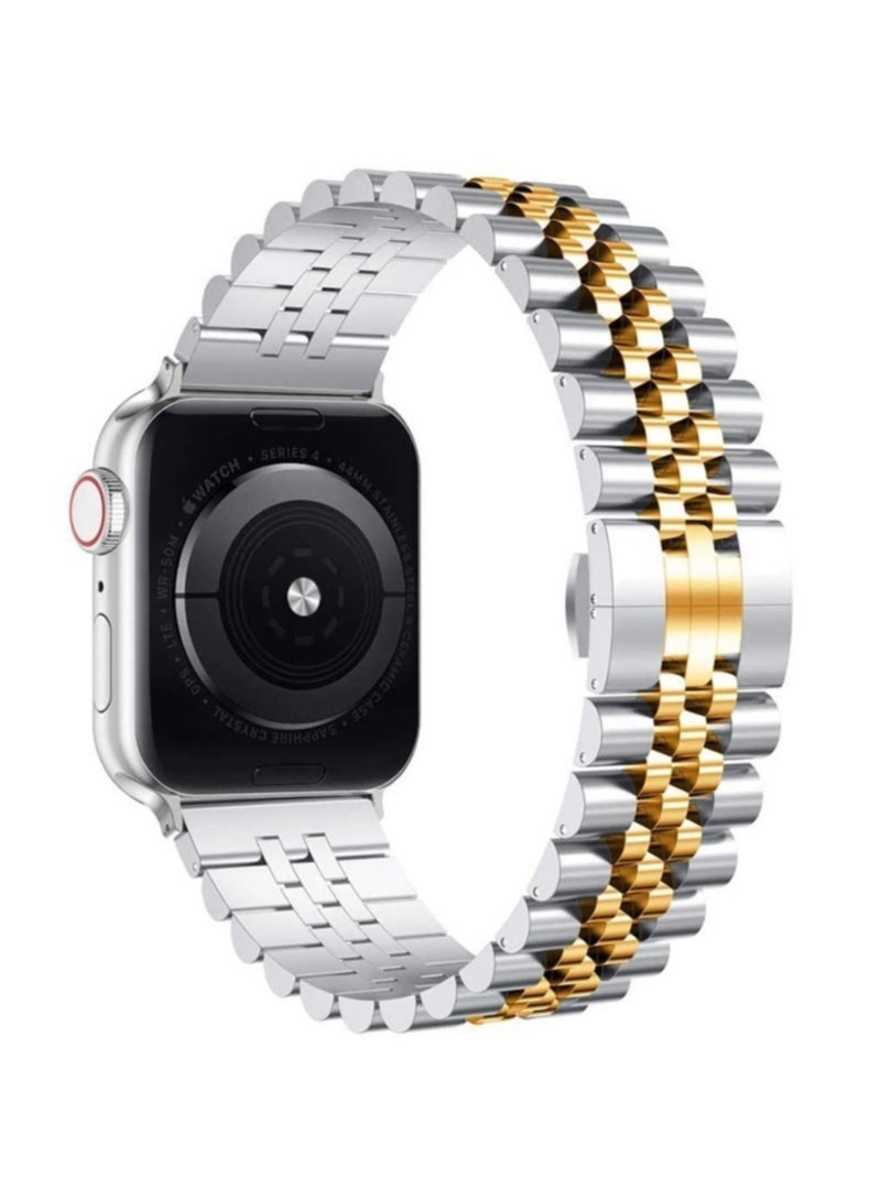 Band Compatible with Apple Watch 41mm / 40mm / 38mm, Stainless Steel Solid Strap Chain Bracelet for Apple Watch Series 8 7 6 5 4 3 2 SE - Image 2