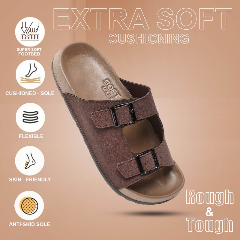 Face Brown Summer Sandals for Men - Image 3