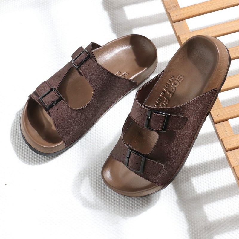 Face Brown Summer Sandals for Men - Image 2
