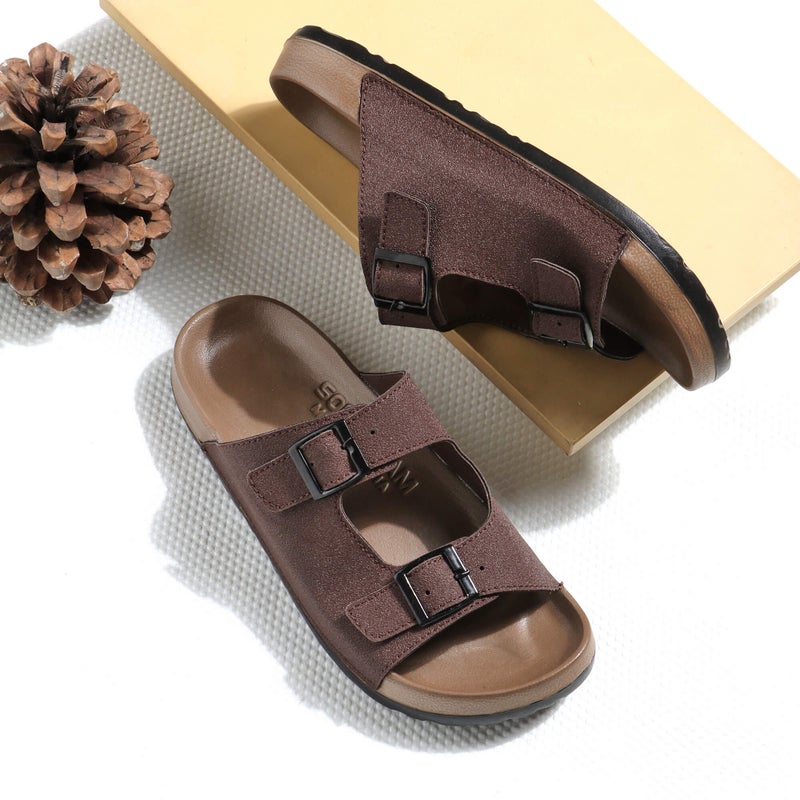 Face Brown Summer Sandals for Men - Image 4
