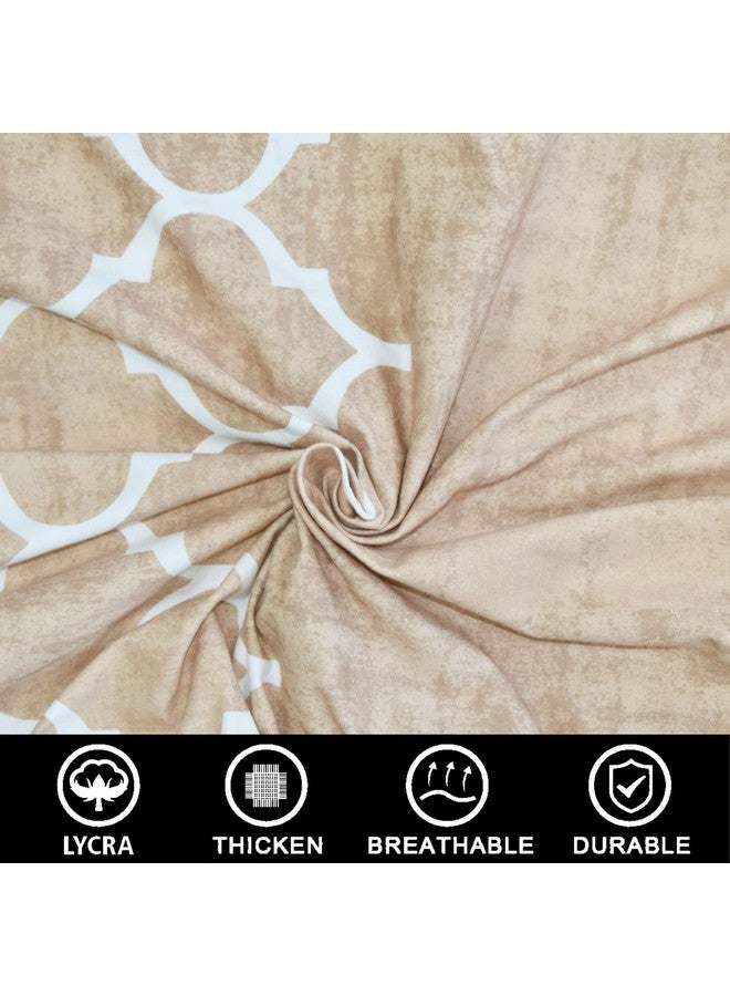 ohello® Chair Cover Export Quality Polycotton Dining Chair Covers Set of 4 Pcs Stretchable & Easily Washable Case Protector for Dining Chairs (TCC5009, Beige) - Image 5