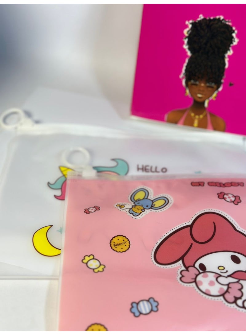 Clear Makeup Bag Organizer with Zipper for Women - Casual Travel Toiletry Bag - Set of 2 - Image 4