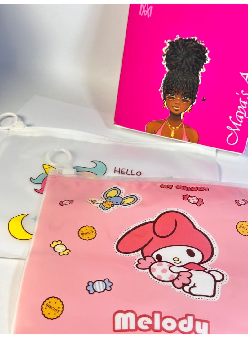 Clear Makeup Bag Organizer with Zipper for Women - Casual Travel Toiletry Bag - Set of 2 - Image 1