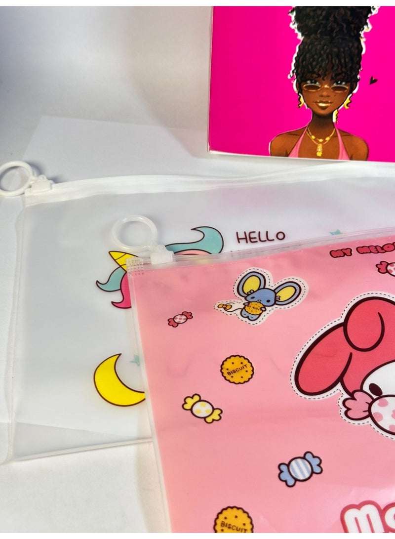 Clear Makeup Bag Organizer with Zipper for Women - Casual Travel Toiletry Bag - Set of 2 - Image 2