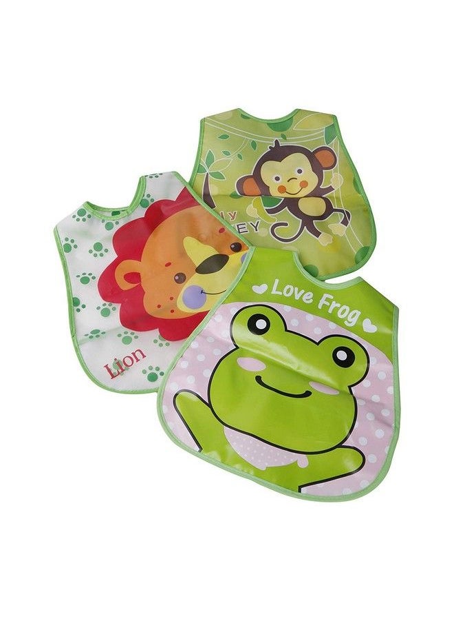 BabyGo - Plastic Waterproof Baby Apron With Bib (Pack Of 3) Random Color - Image 1