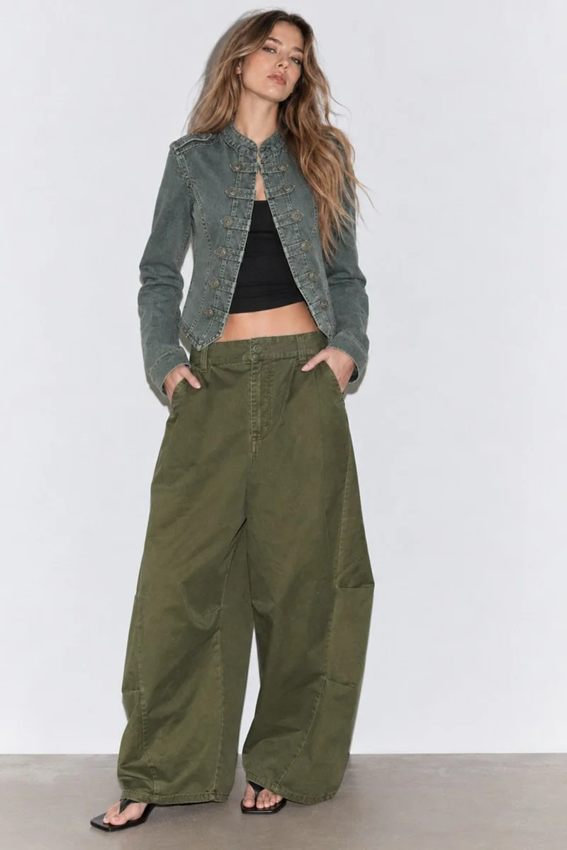 Hiccup Grey Buttoned Twill Jacket for Women | Best Price UAE