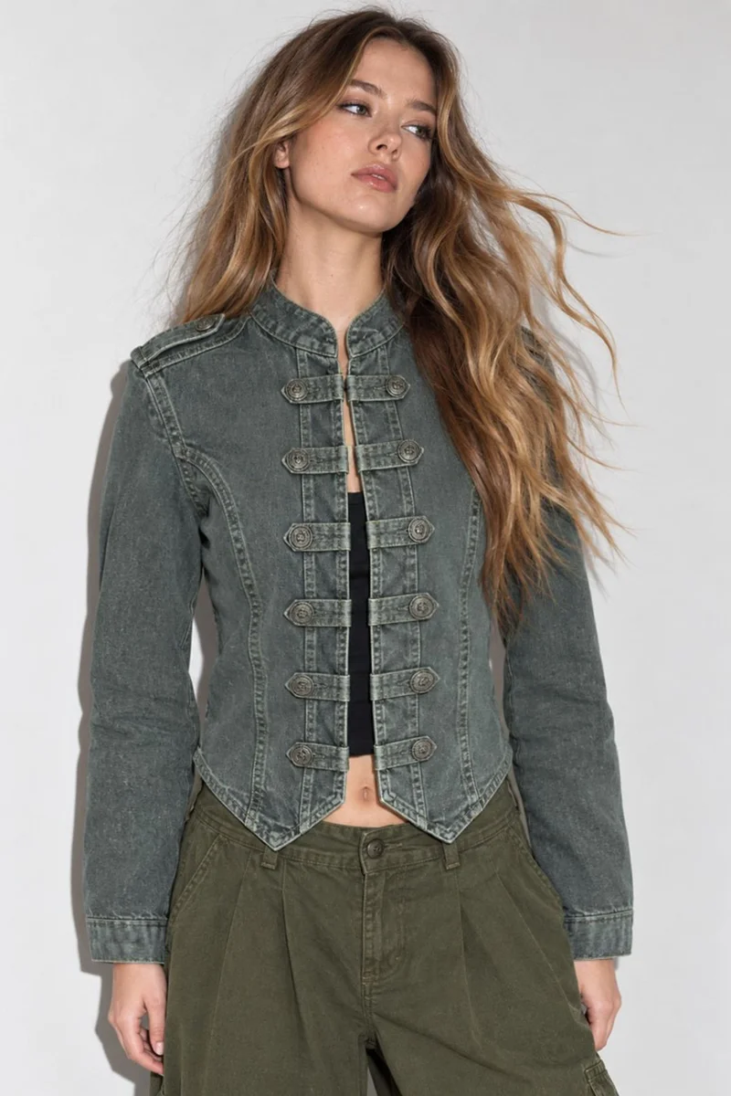 Buttoned Twill Jacket
