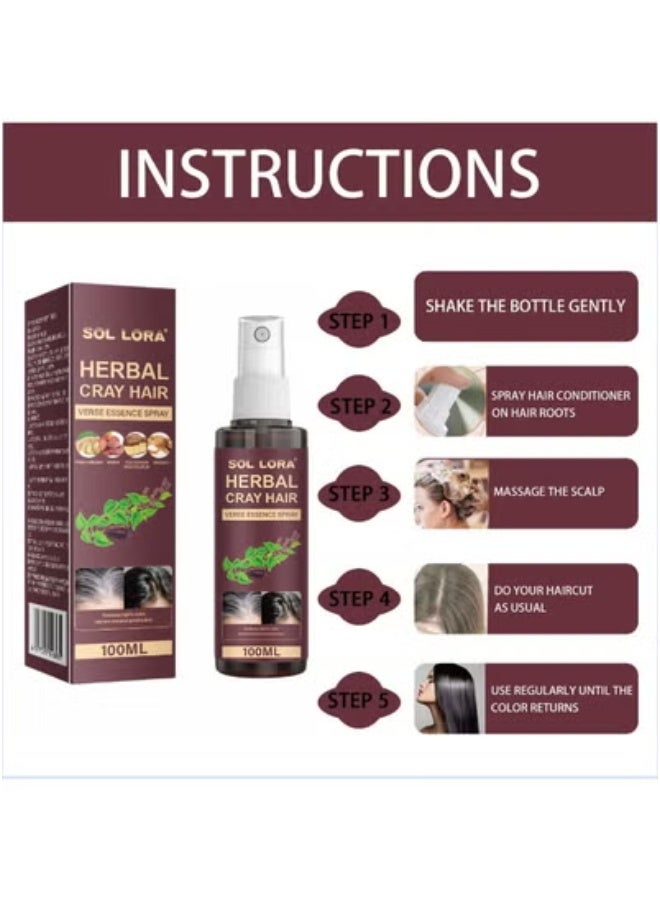 SOL LORA Herbal Hair Conditioner Polygonum multiflorum Herbal Essence Moisturizing Hair Care Black Hair Conditioner 100ML - Image 2