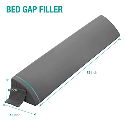 Vekkia وسادة فكيّا كينغ ويدج لرأس السرير/وسادة ويدج لفراغ السرير/وسادة رأس السرير، وسادة ويدج لفراغ رأس السرير (0-6"), توقف عن فقدان وسائدك، هاتف (رمادي 72"x10"x6") - Image 4