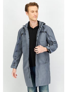 Jack Jones Men Plain Hooded Parka Jacket, Sage Blue  - Image 1