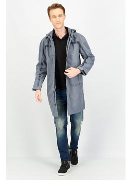 Jack Jones Men Plain Hooded Parka Jacket, Sage Blue  - Image 3