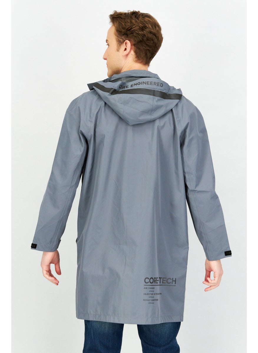 Jack Jones - Men Plain Hooded Parka Jacket, Sage Blue - Image 1