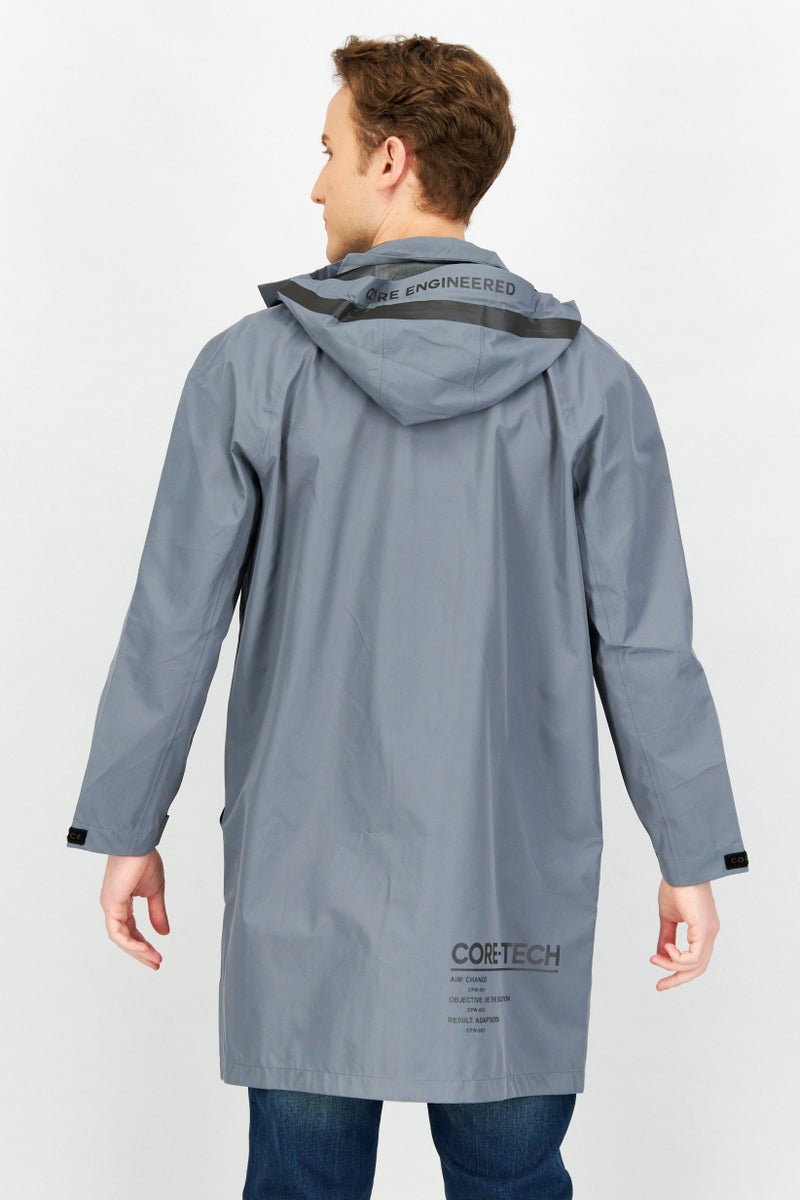 Jack Jones Men Plain Hooded Parka Jacket, Sage Blue - Image 2