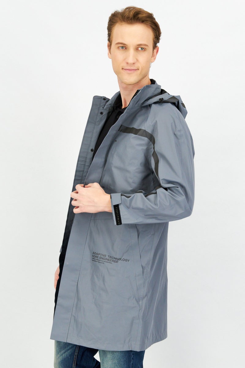 Jack Jones Men Plain Hooded Parka Jacket, Sage Blue - Image 4
