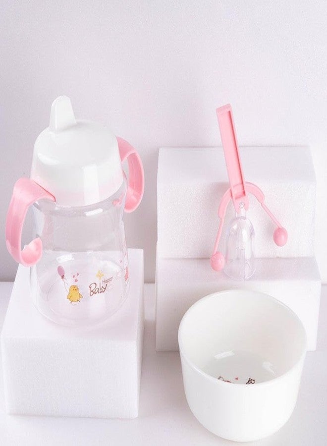Cazuela Baby Feeding Tableware Series Children Dinnerware Feeding Set Happy Baby Cartoon Design Microwave & Dishwasher Safe Tableware Cutlery for Kids (6 in 1) - Image 2