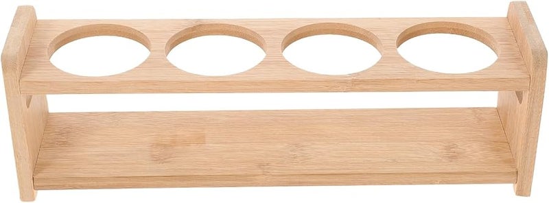 Wood Oil Can Rack 6.6Cm Diameter Four Holes Kitchen Seasoning Storage Organizer - Image 1