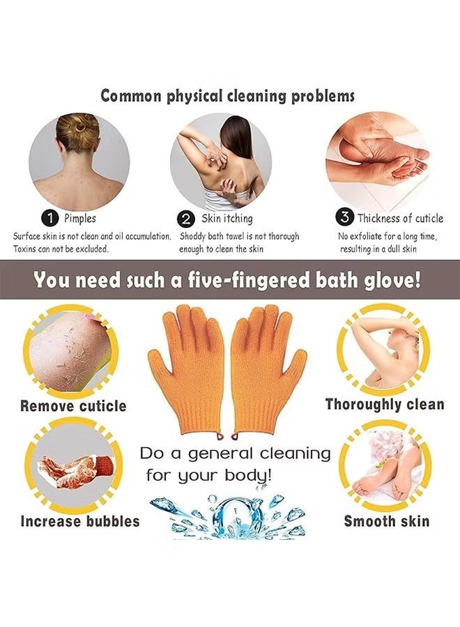 Exfoliating Gloves, Premium Scrub, Double Sided Bath Gloves, Skin Exfoliator for Body, Spa Massage Dead Skin Cell Remover, Shower Accessories for Women Man - Image 4