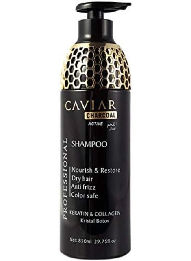 Caviar Charcoal Kit Keratin (Shampoo &Conditioner 850ml,Hair Mask 1000ml & Hair Serum 100ml) Set - Image 3
