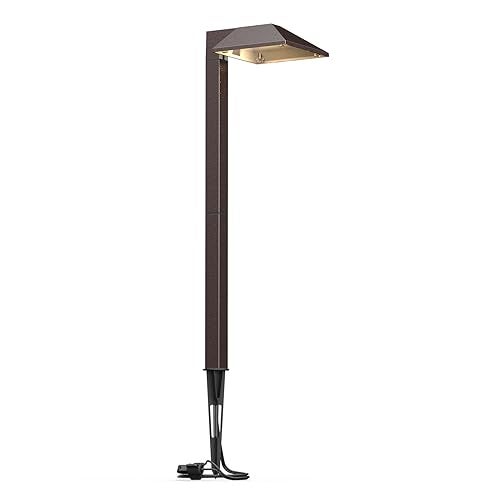 GOODSMANN Low Voltage Landscape Path Lights 0.6W LED Sidewalk Landscape Lighting 22 Lumen Outdoor Electric Walkway & Pathway Lights Wired Bronze Finish 3100K Warm White with Cable Connectors - Image 1