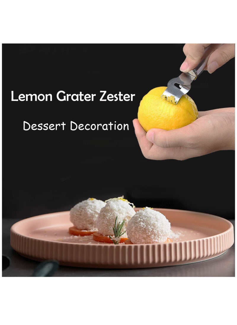 Generic - 3 Pieces Lemon Zest Peeler for Cocktails Stainless Steel Orange Rind Tool Citrus Twist with Channel Knife Kitchen Accessories & Bar, Dishwasher Safe - Image 1