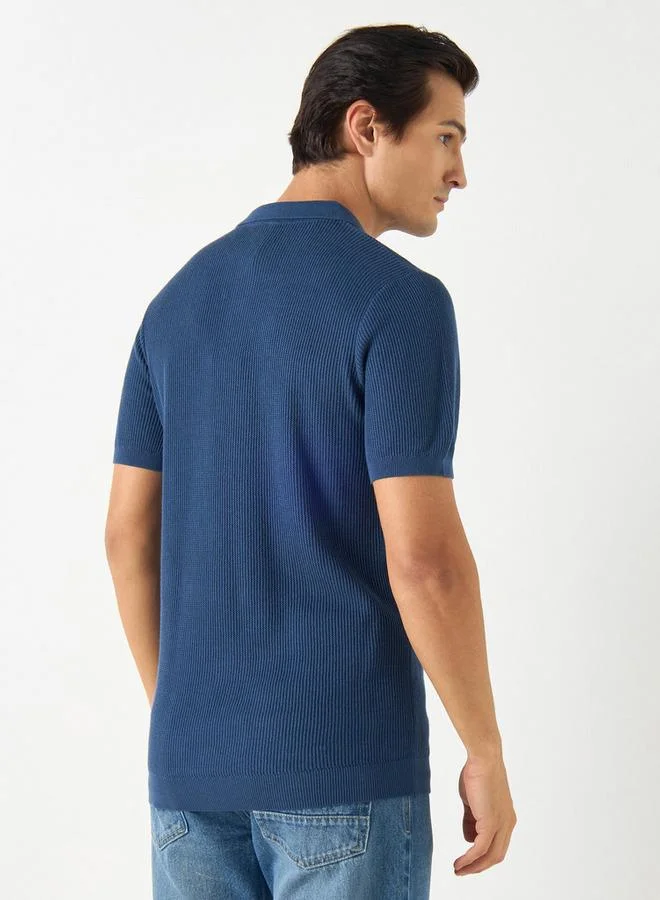 Splash FAV Ribbed Polo T-shirt with Short Sleeves