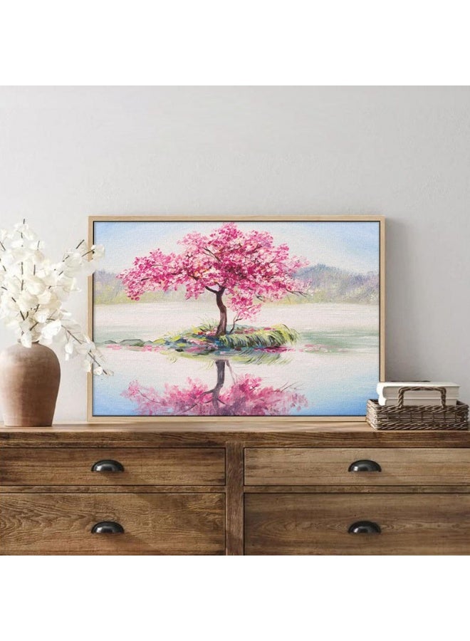 Home Gallery Abstract Framed Portrait Of Oriental Cherry Tree Wall Art - Image 1