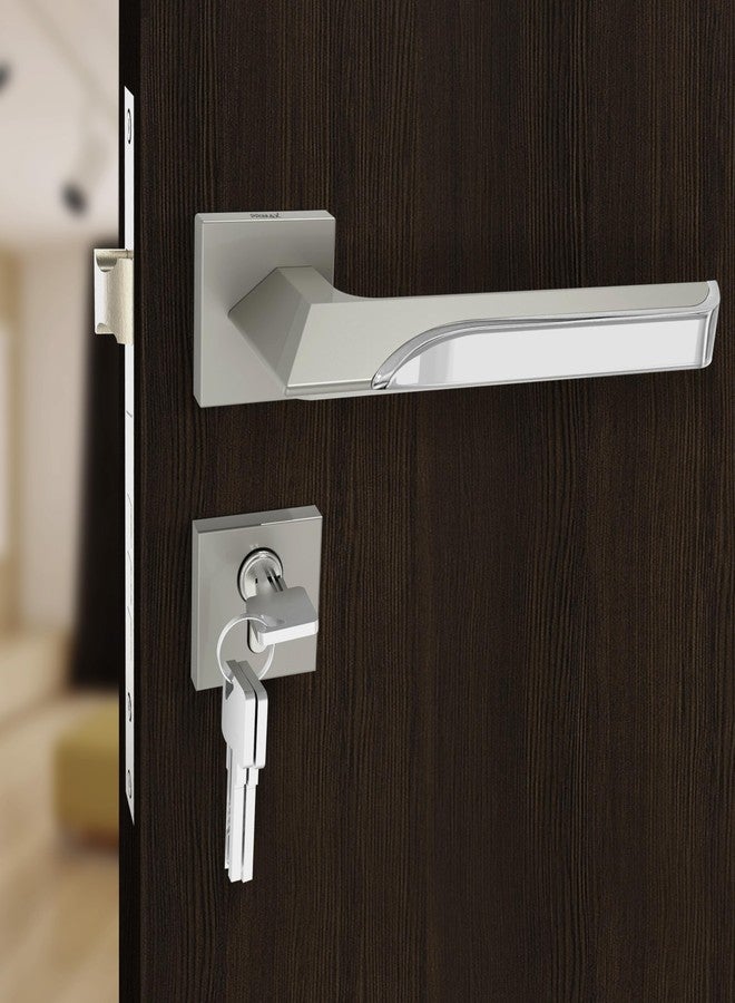 Plantex (Primax) Triple Security Door Lock for Home/Main Door Lock Set/Mortise Lock for Door with Brass Lock Body & Cylinder(7082 - Satin White & Chrome) - Image 3