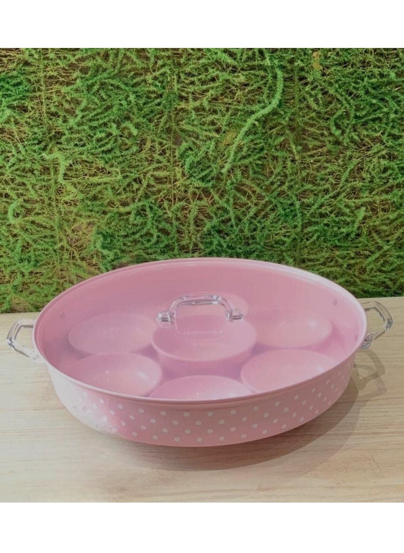 AFAQ - Round Breakfast Tray Pink Clear 40 - Image 1