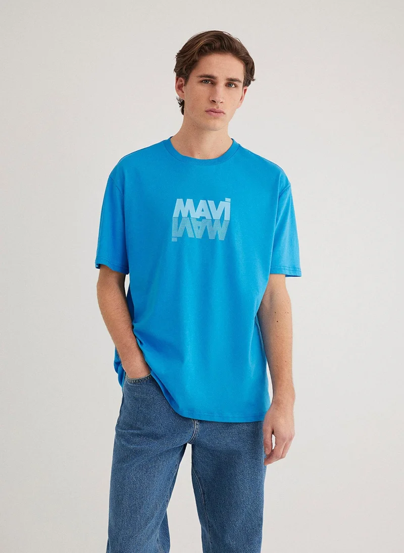 MAVI Mavi Logo Printed Blue T-shirt