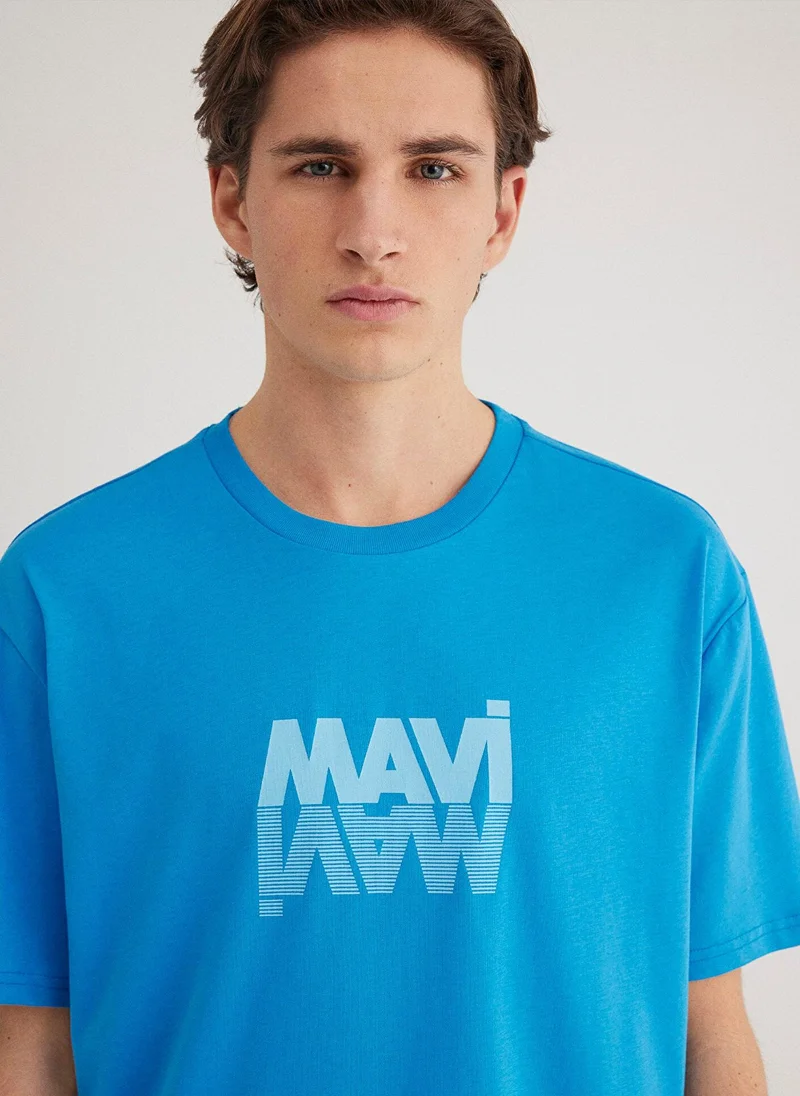 MAVI Mavi Logo Printed Blue T-shirt