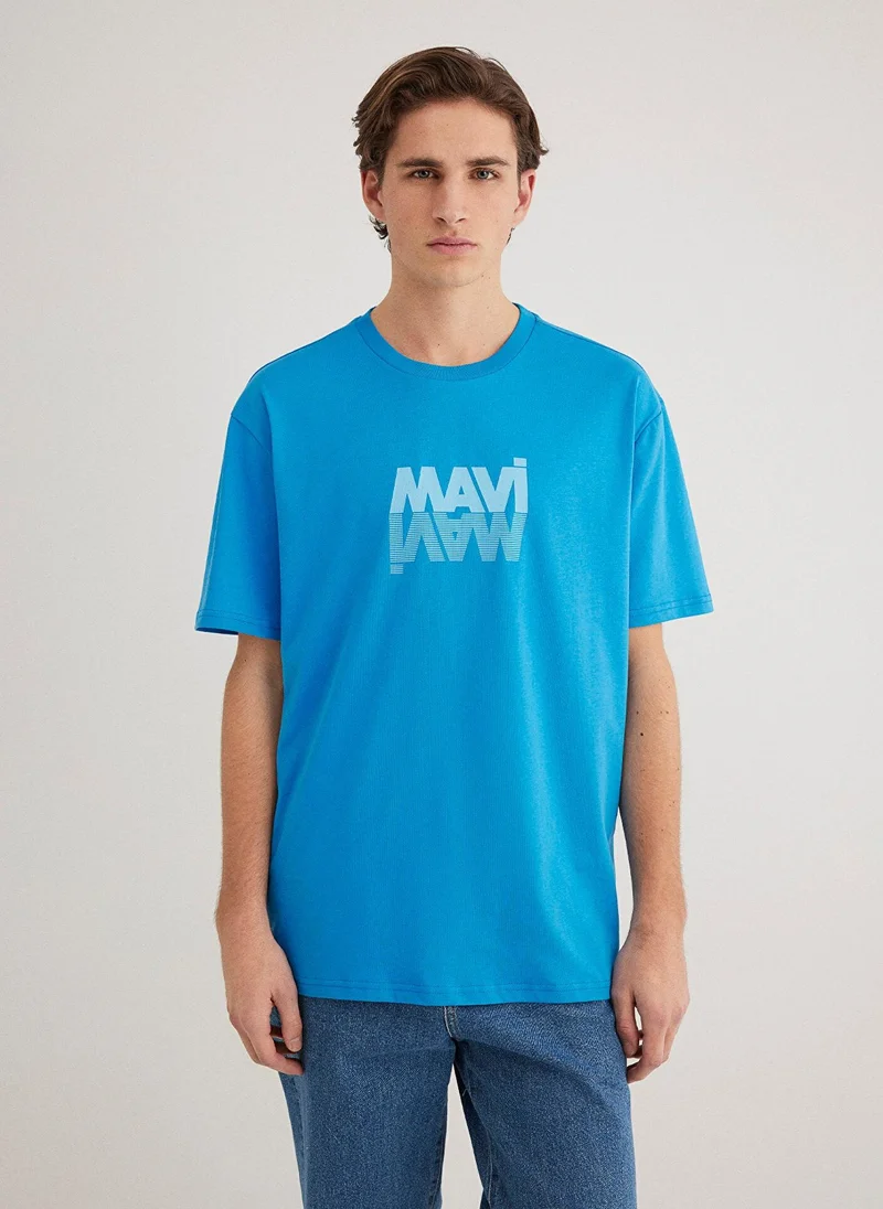 MAVI Mavi Logo Printed Blue T-shirt