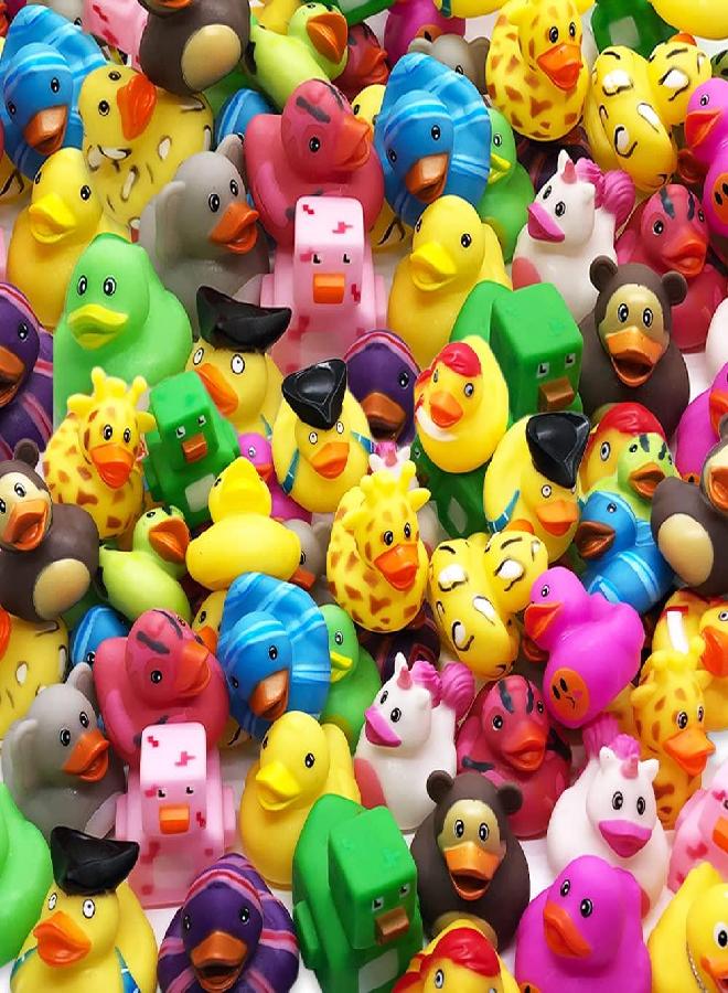 ArtCreativity Assorted Rubber Duckies for Kids, Pack of 50, Duck Bathtub Pool Toys with 17 Different Designs, Fun Carnival and Christmas Party Supplies, Birthday Party Favors for Boys and Girls - Image 1