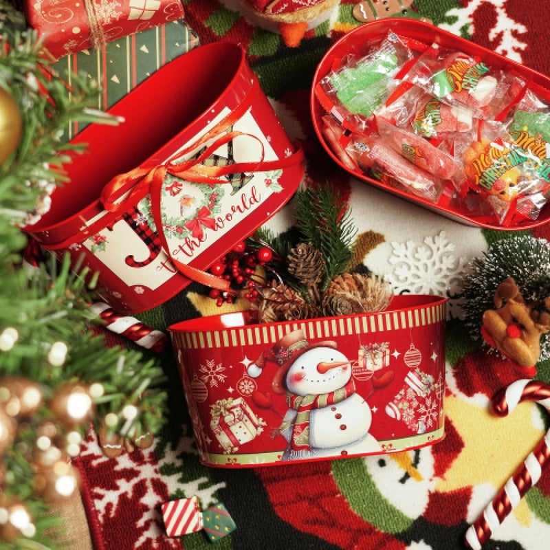 Putuo Decor Christmas Metal Bucket, 5-Piece Set - Galvanized Tin Party Buckets for Centerpiece Decoration, 9 in - Image 4