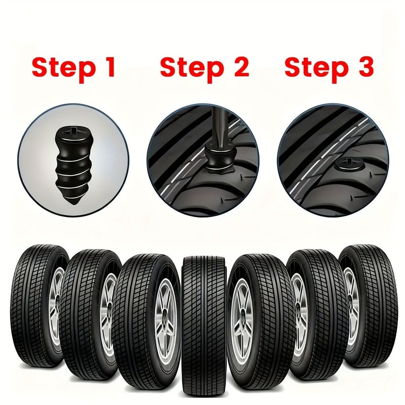 A Set Of 90pcs Car Motorcycle Tire Repair Screws With 1 Screwdriver For Vacuum Tire Repair And Quick Emergency Gadgets - Image 4