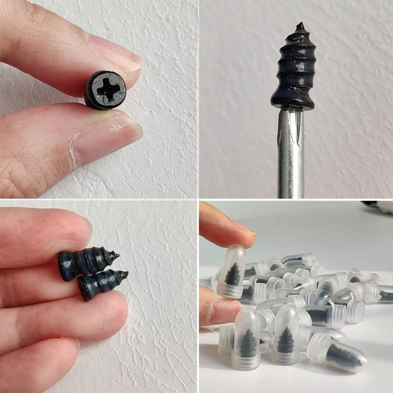 A Set Of 90pcs Car Motorcycle Tire Repair Screws With 1 Screwdriver For Vacuum Tire Repair And Quick Emergency Gadgets - Image 2
