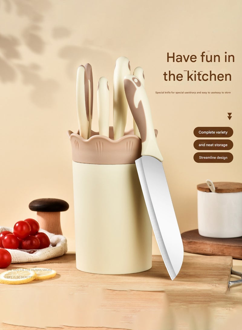 MHD 6-Piece New Kitchen Knife Set Household Chef Meat Cutting Knife Kitchen Special Knife Home Commercial Fruit Knife Portable Knife  - Image 1