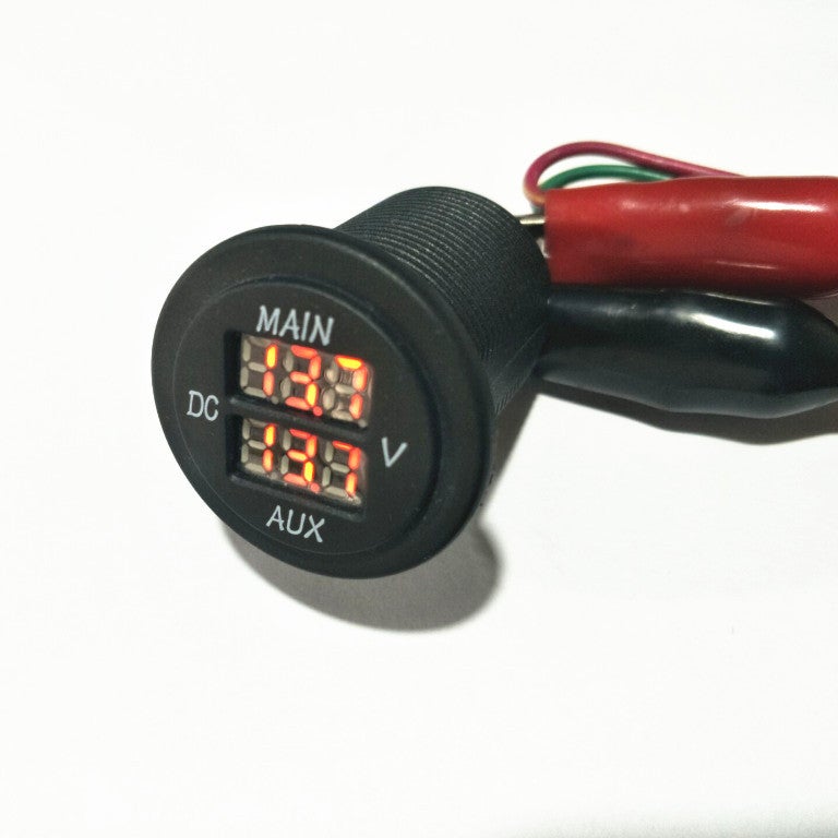 Vehicle-Mounted Modified Dual-Voltage Dual-Display Meter Main Aux Pressure Measurement Direct Display Detector 12-24V Battery Universal - Image 5
