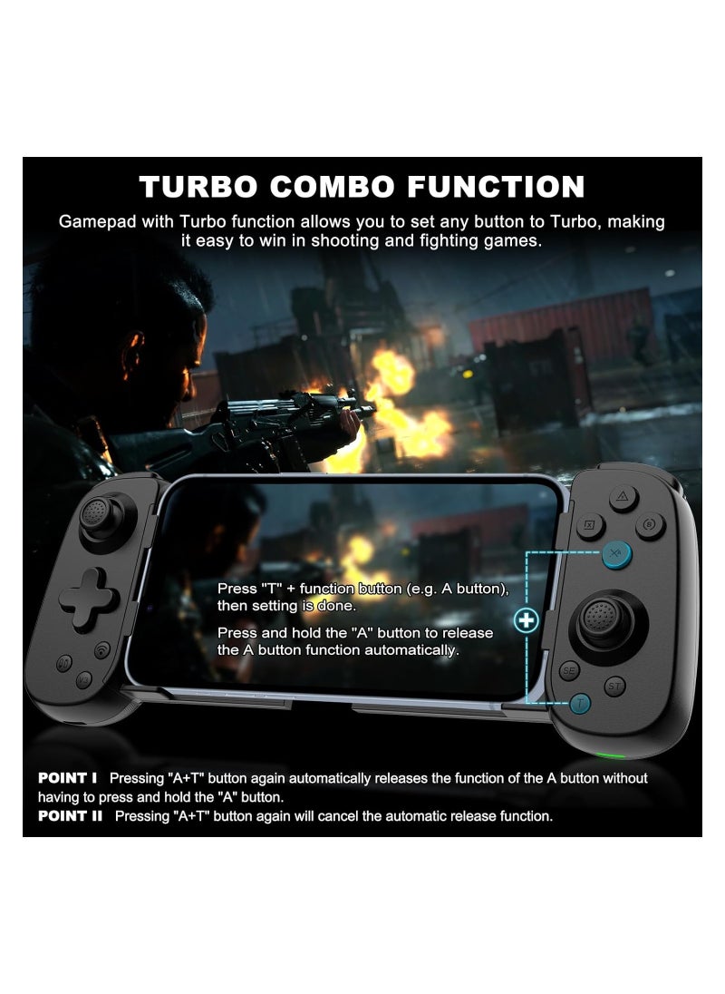 KASTWAVE - Mobile Gaming Controller Compatible with Phone/Pad/Android/Tablet/PC/Switch/PS3/PS4, Wireless Gamepad Joystick with Turbo/6-axis Gyro/Vibration, Play Cloud Gaming/PS Remote Play/Link - Image 1