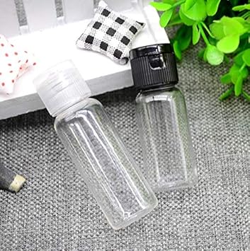 VASANA 12PCS Plastic Travel Squeeze Bottle with Black Flip Cap Empty Refill Cosmetic Sample Storage Holder Facial Cleaner Body Cream Emollient Shower Gel Emulsion Cosmetic Water Container 30ml - Image 3