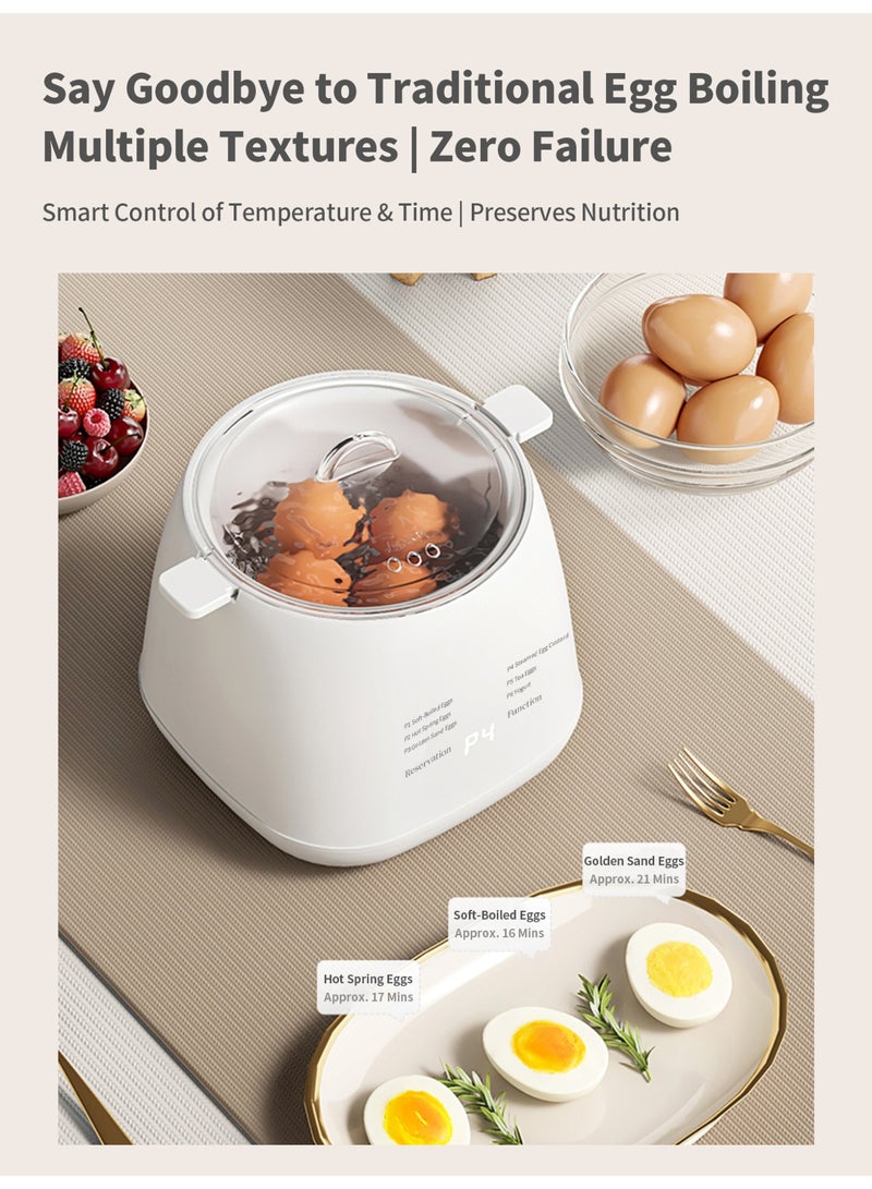 بيستيس  جهاز سلق البيض الذكي متعدد الوظائف | 6 برامج مسبقة | وعاء ستانلس ستيل + بلاستيك آمن للطعام | إيقاف تلقائي + مؤقت 12 ساعة | مناسب للبيض، الكسترد، الزبادي وبيض الشاي - Image 4