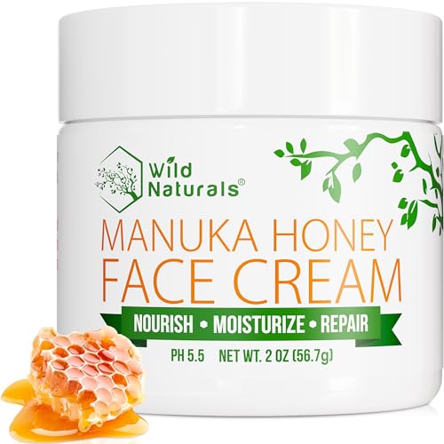 Wild Naturals Manuka Honey Cream Moisturizer for Dry Skin Cream Face for Sensitive Skin Soothing Redness Relief for Dry Skin Face Hand Body Moisturizer for Women Men