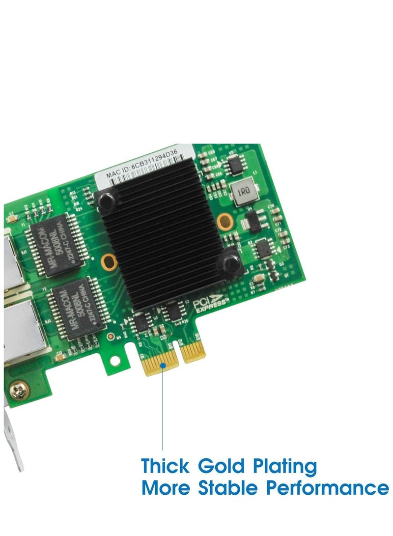 Gigabit Network Card with Intel I350 Chip Dual RJ45 Port PCI Express 2.1 X4 Ethernet Card with Low Profile for Windows/Windows Server/Linux Compare to Intel I350-T2 NIC - Image 5